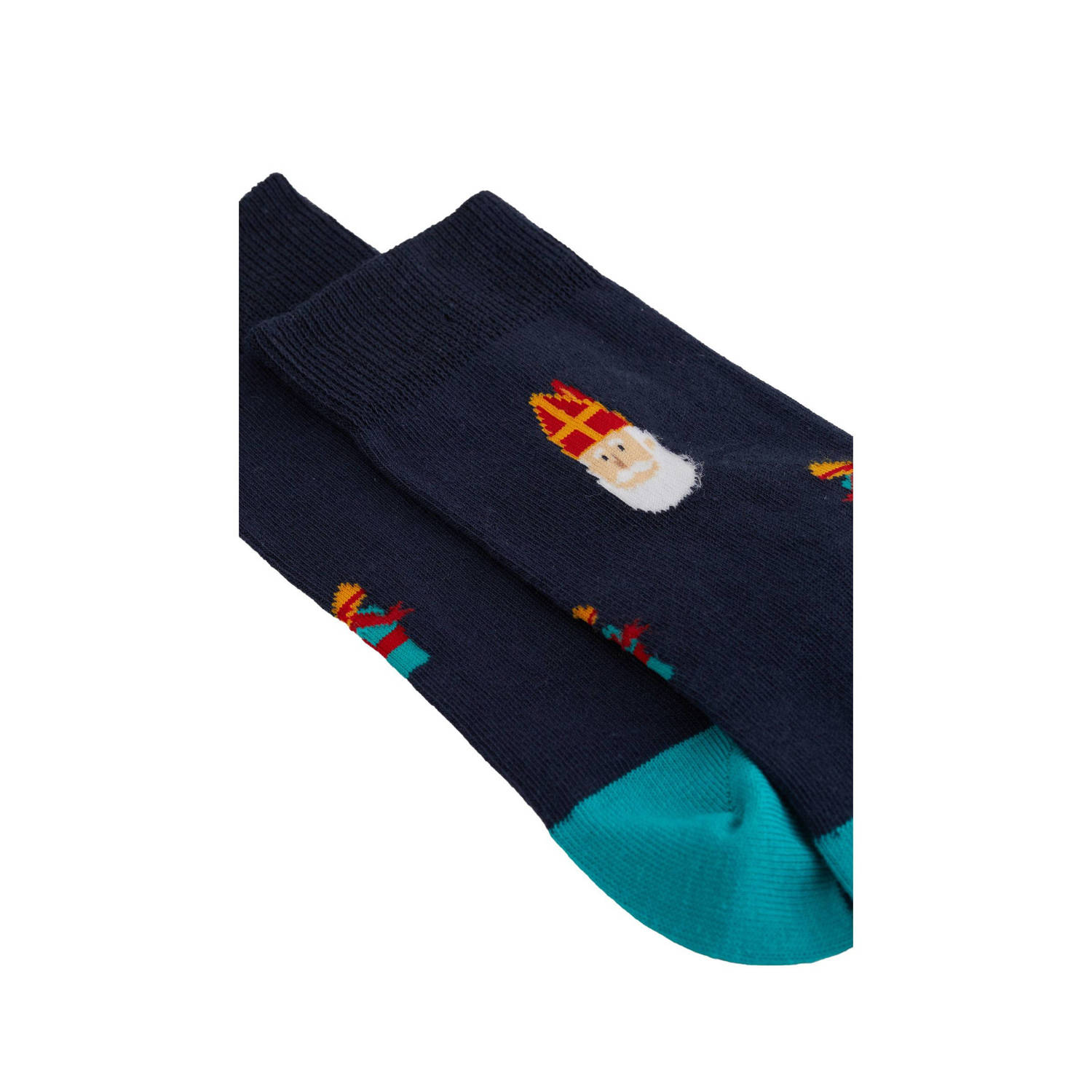 WE Fashion sokken met all over print blauw