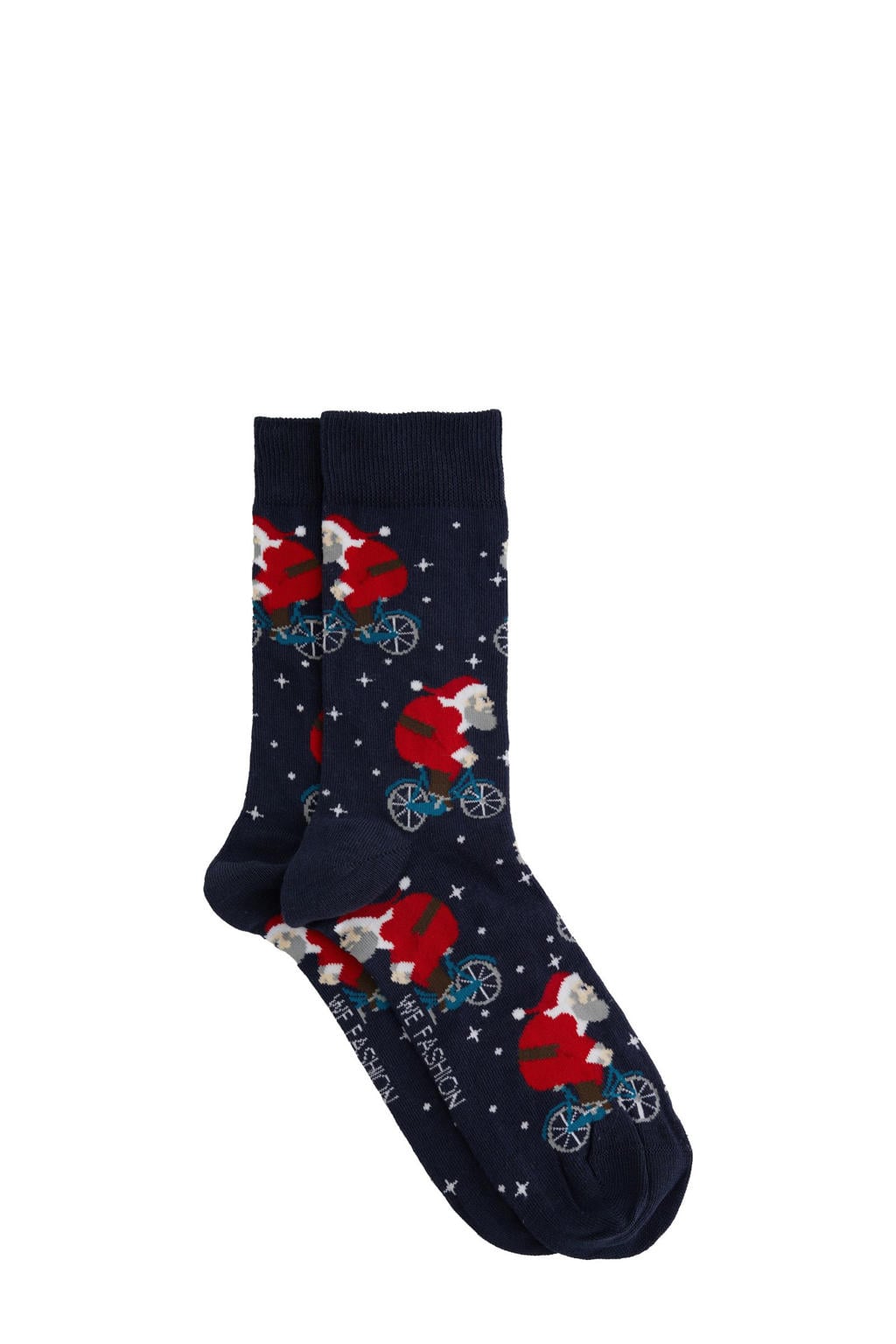 WE Fashion sokken met all over print donkerblauw