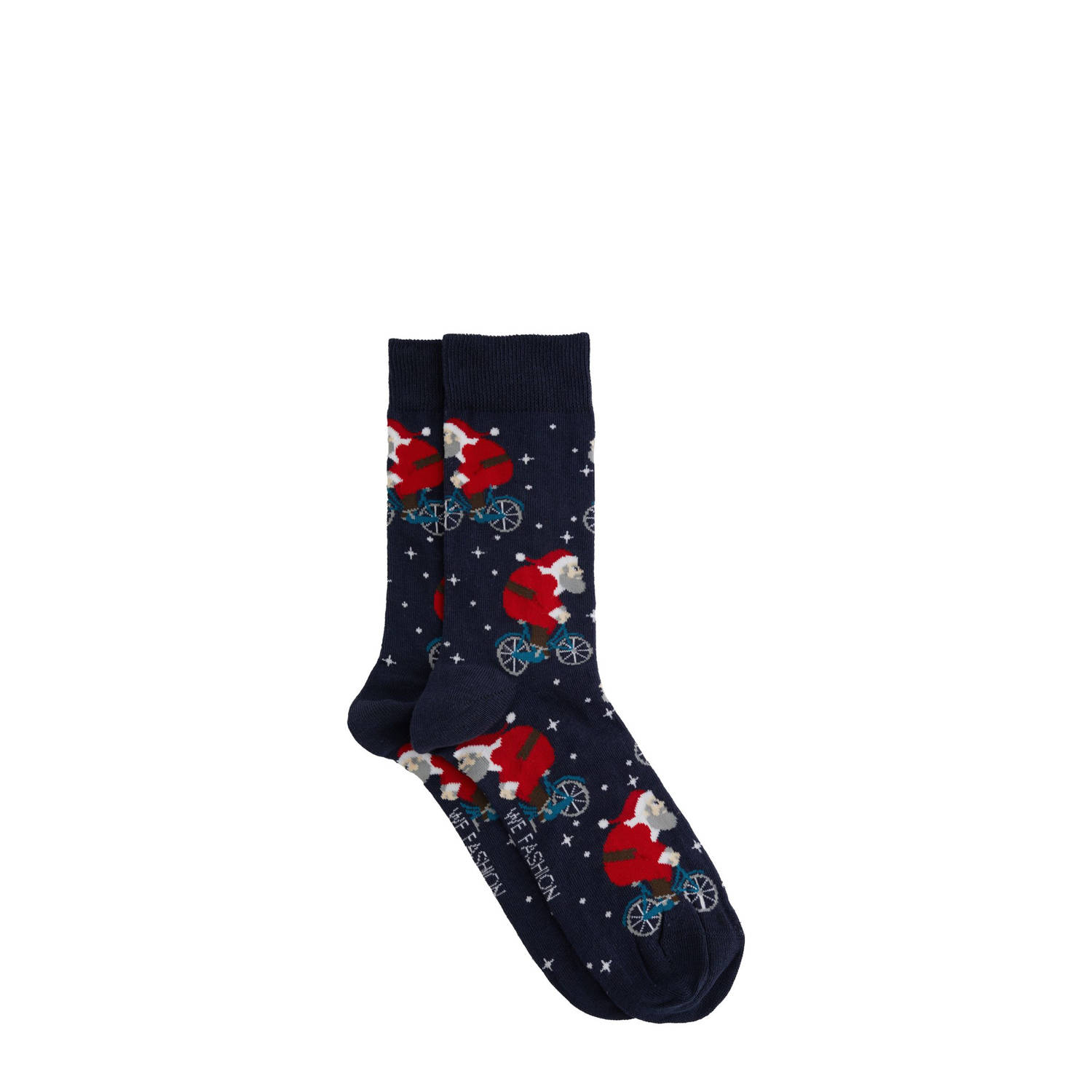 WE Fashion sokken met all over print donkerblauw