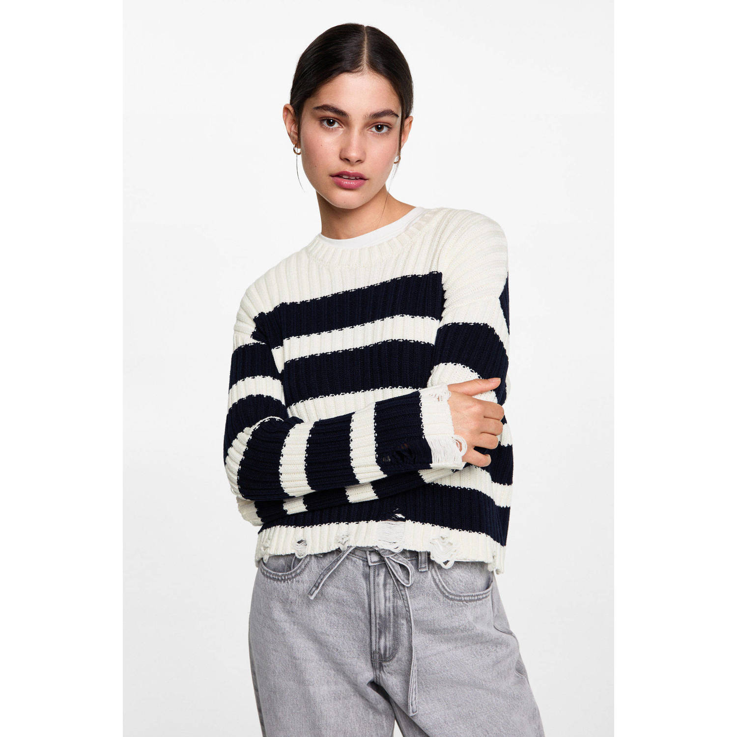 MANGO TEEN gebreide trui marine