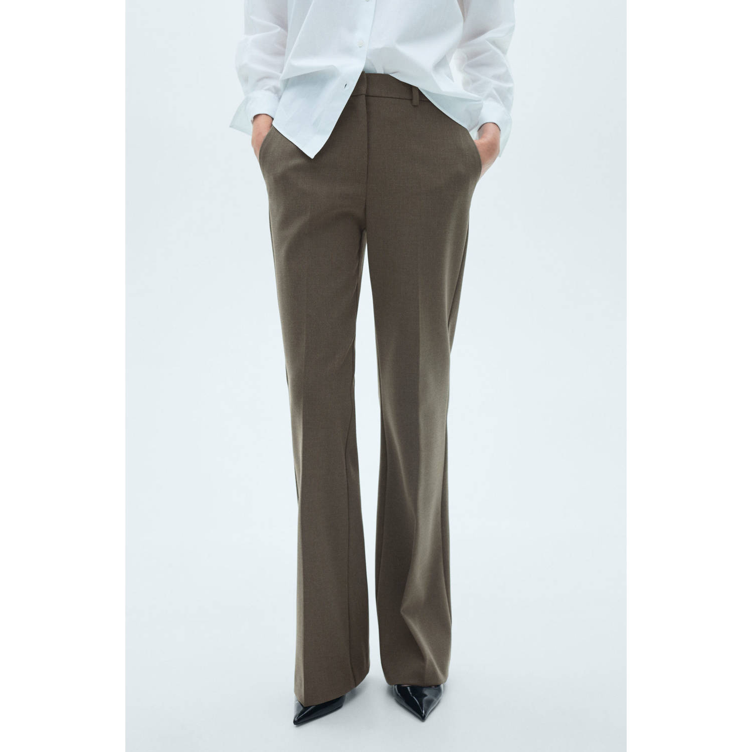 Mango flared pantalon kaki