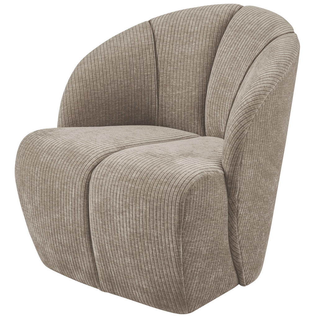 WOOOD WOOOD Mojo Draaifauteuil - Ribstof - Ecru - 75x68x77