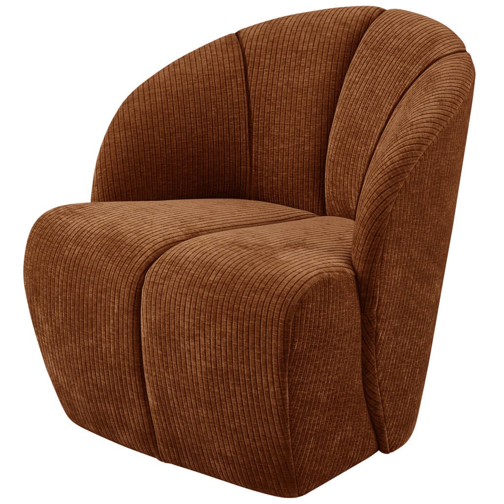 WOOOD WOOOD Mojo Draaifauteuil - Ribstof - Ecru - 75x68x77