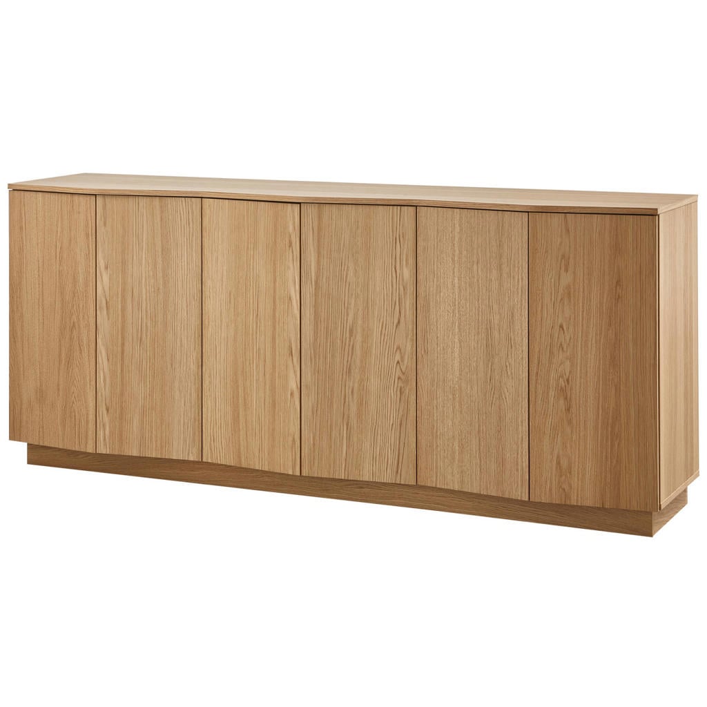 WOOOD WOOOD Zuma dressoir - Push-To-Open - Eiken - Transparant - 85x22x45