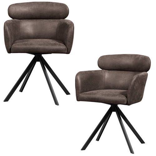 WOOOD eetkamerstoel (set van 2) Fenne - black/grey