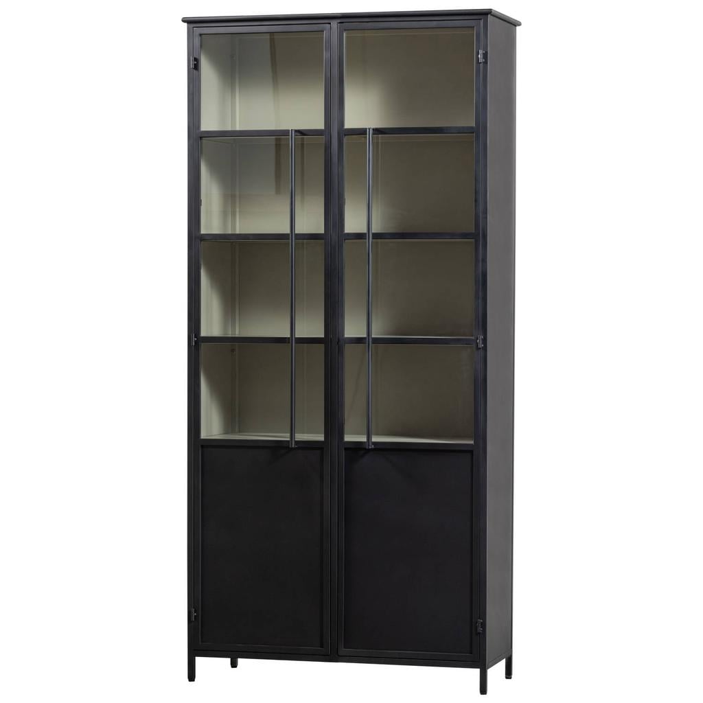 WOOOD WOOOD Exhibit XL 2-deurs Vitrinekast - Metaal - Donkerbruin