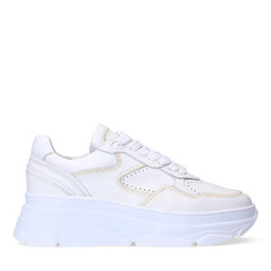 chunky leren sneakers wit