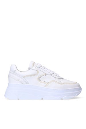 chunky leren sneakers wit