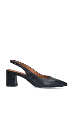 leren slingback pumps zwart