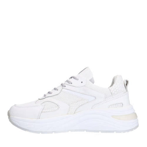 Manfield chunky leren sneakers wit afbeelding
