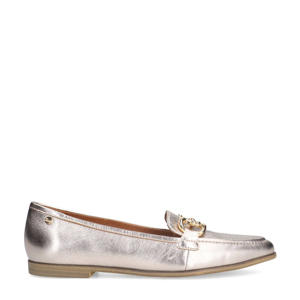   leren loafers goud