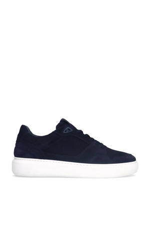 suède sneakers donkerblauw