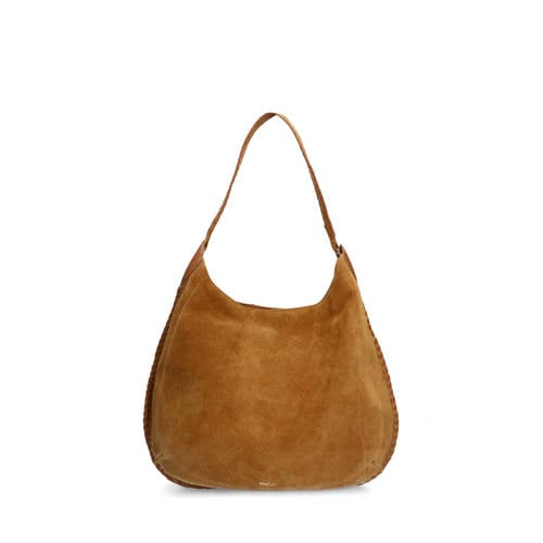 Manfield suede schoudertas cognac afbeelding