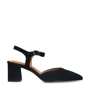   suède pumps zwart