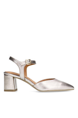 leren pumps goud