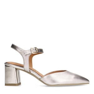 leren pumps goud