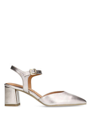 leren pumps goud