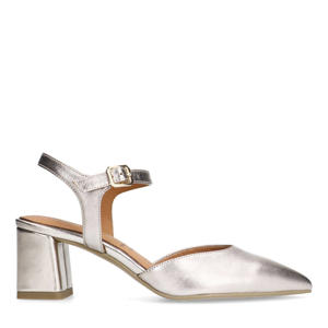 leren pumps goud