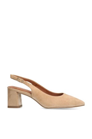 suède slingback pumps beige