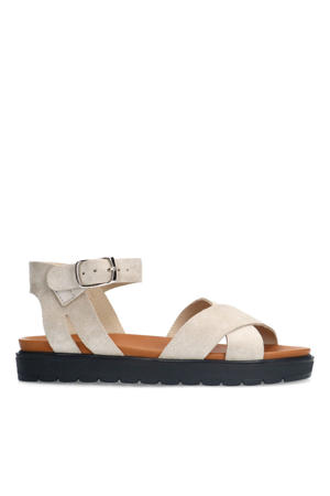 suède sandalen beige