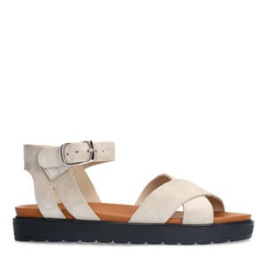 suède sandalen beige