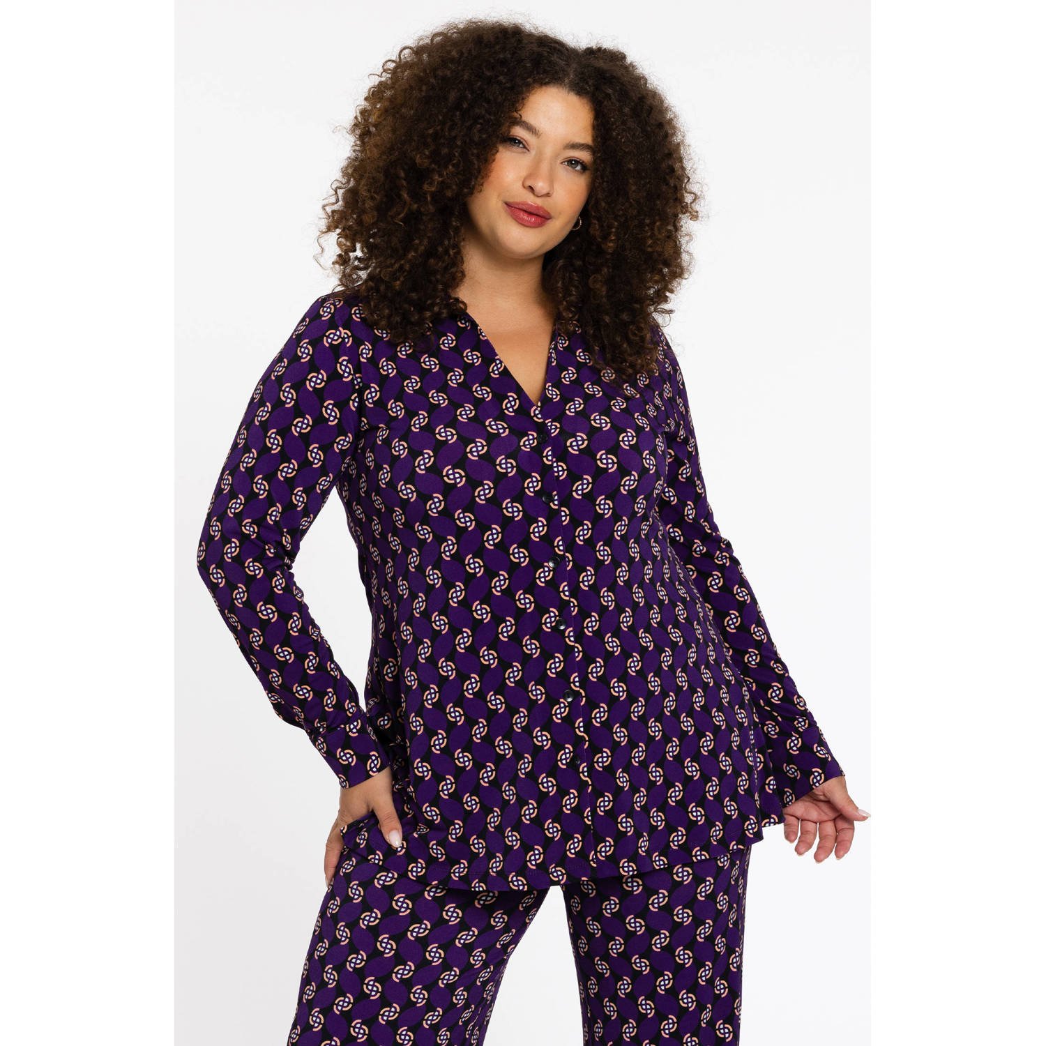 YOEK Lovers Collection blouse met all over print