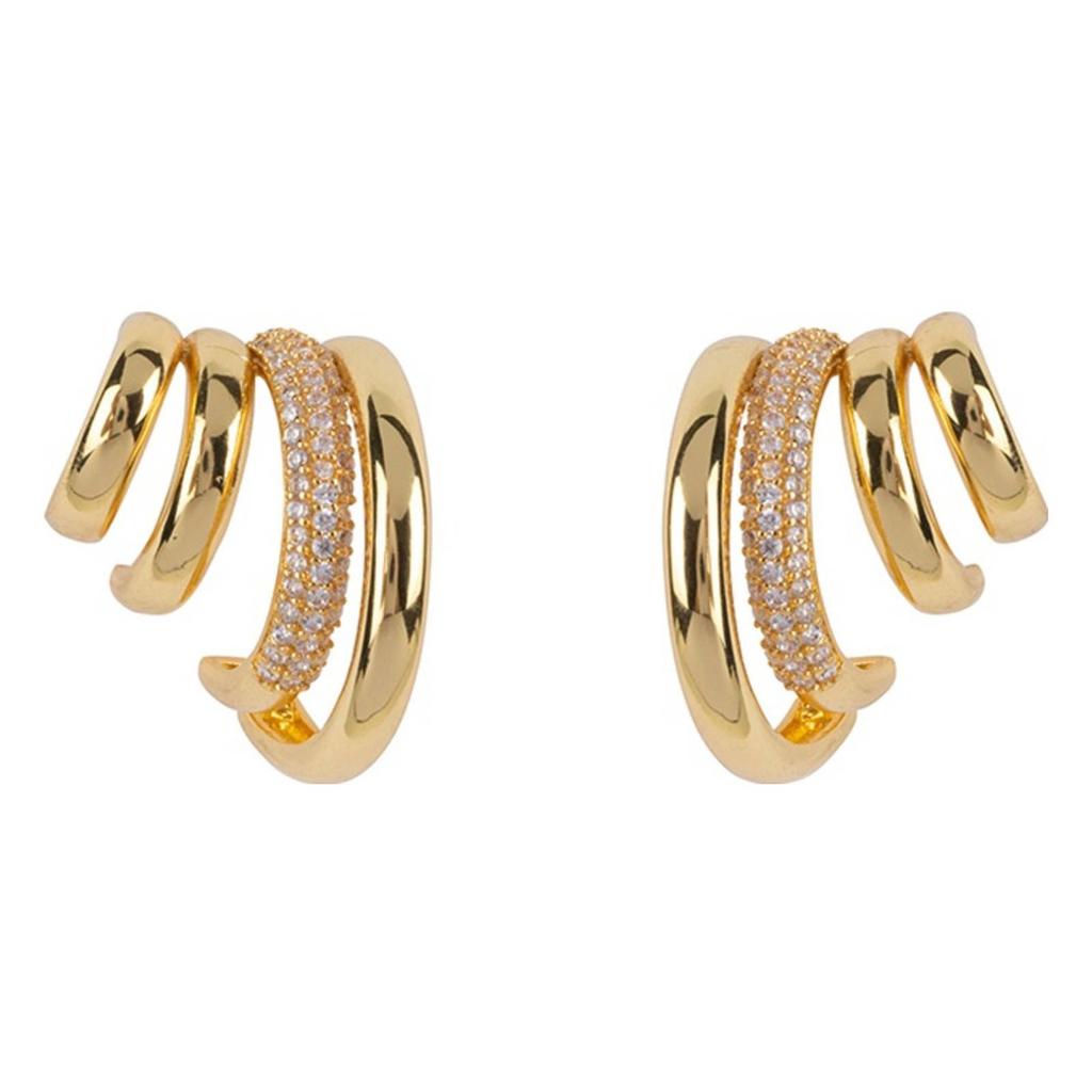 Club Manhattan oorbellen Stacked Hoops goudkleurig