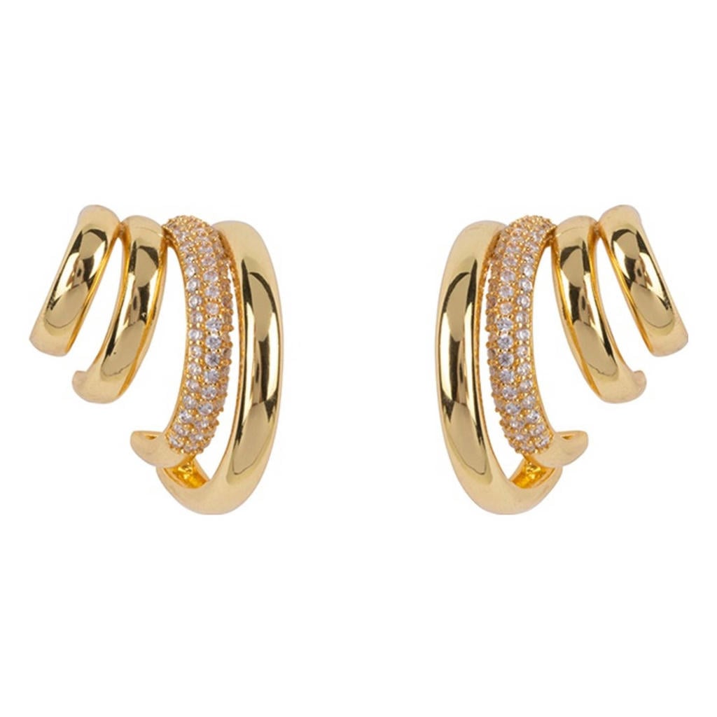 Club Manhattan oorbellen Stacked Hoops goudkleurig