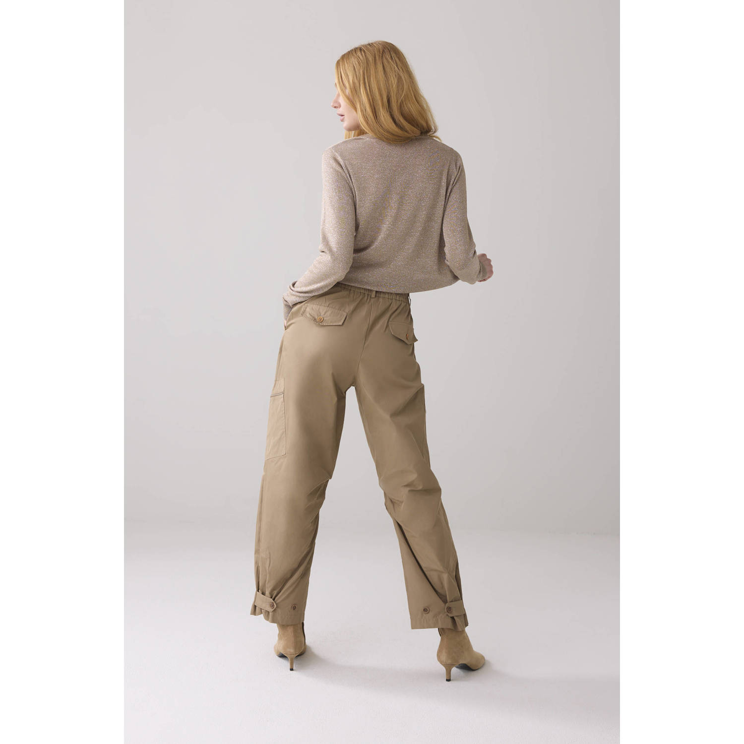 Summum regular waist cargo broek bruin