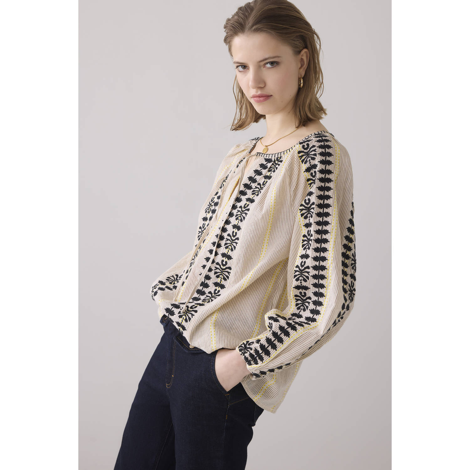 Summum blousetop ecru broderie
