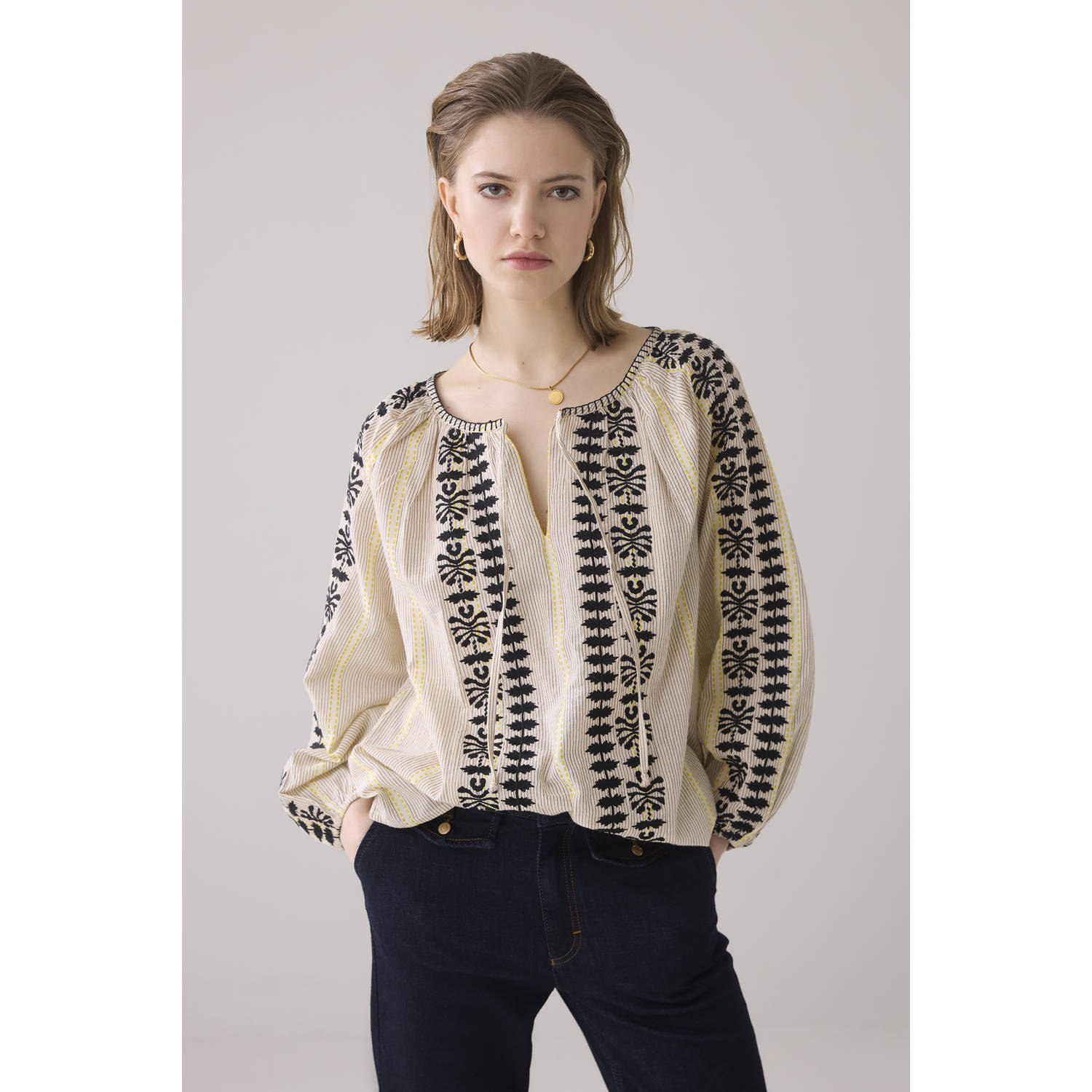 Summum Woman Gestreepte Longsleeve Top Multicolor Dames