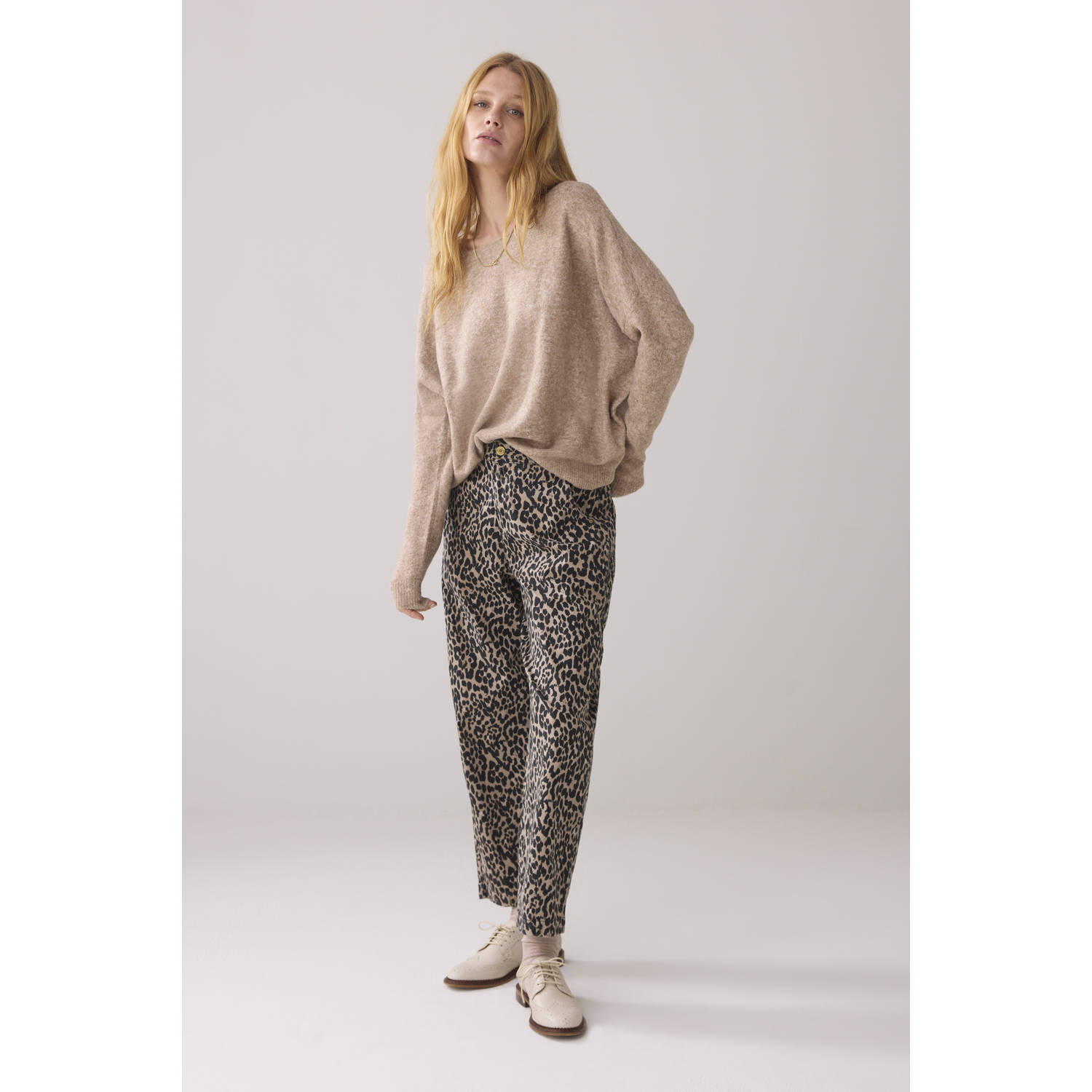 Summum Woman Mom Fit Beige Twill Jeans Beige Dames