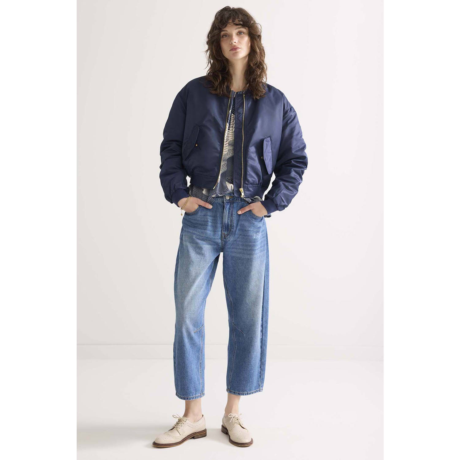 Summum Woman Bomberjack in stijlvol ontwerp Blue Dames
