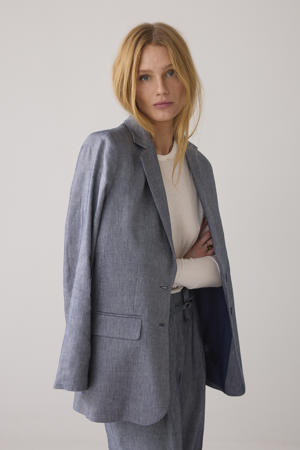 regular blazer grijsblauw