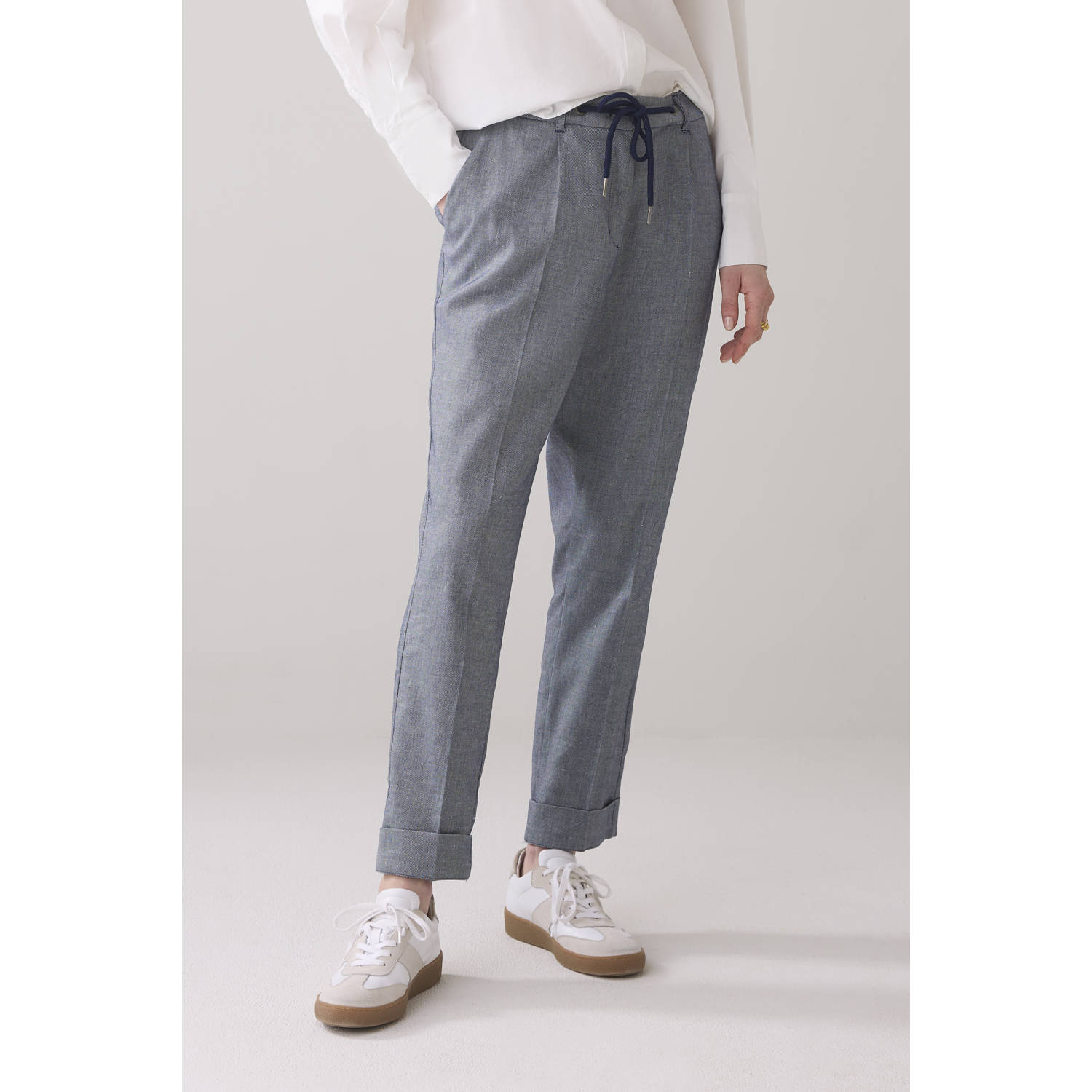 Summum regular waist pantalon grijsblauw
