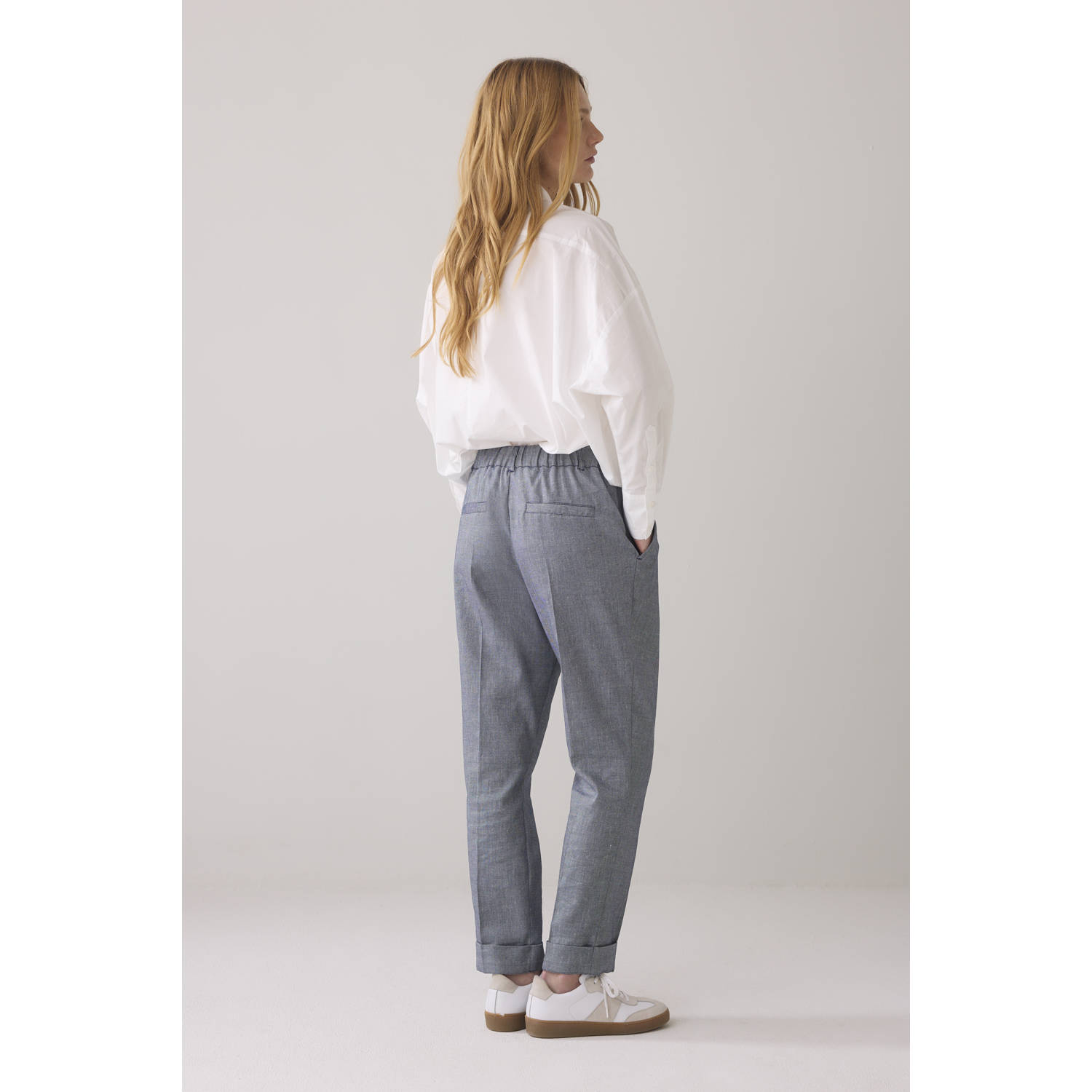 Summum regular waist pantalon grijsblauw
