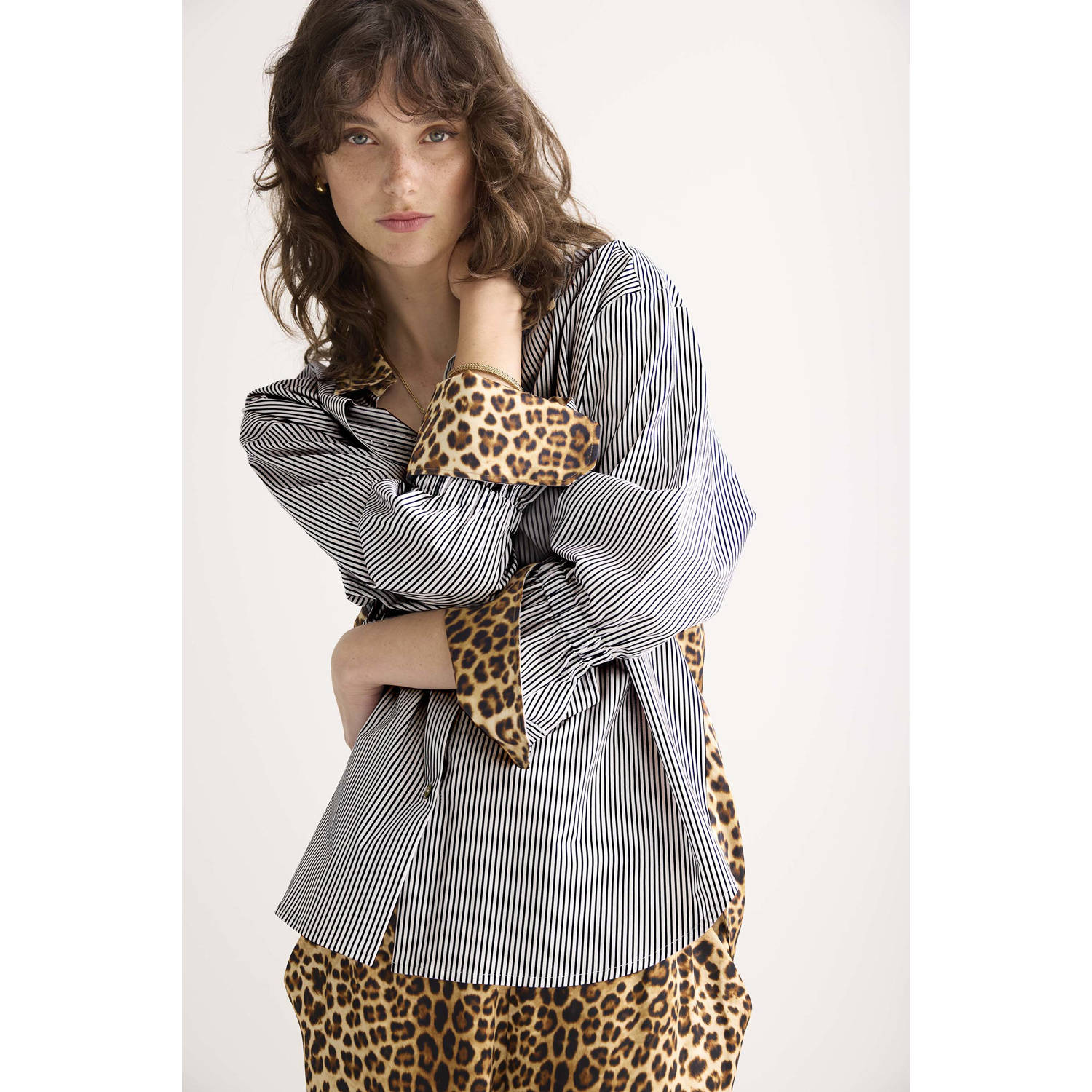 Summum regular waist casual broek bruin