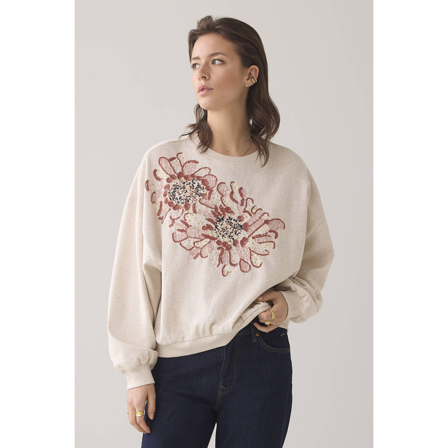 Summum sweater beige met glitter