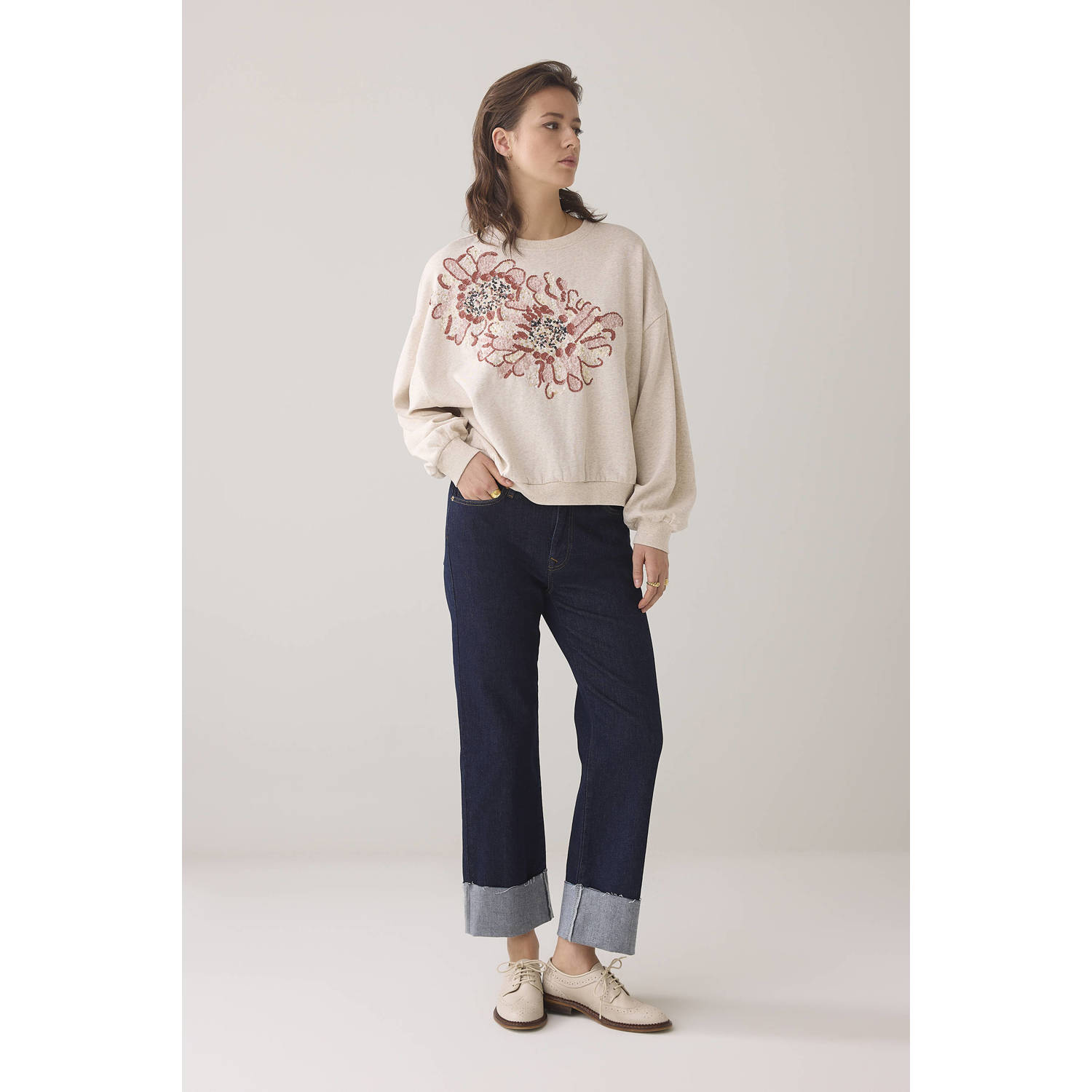 Summum sweater beige met glitter