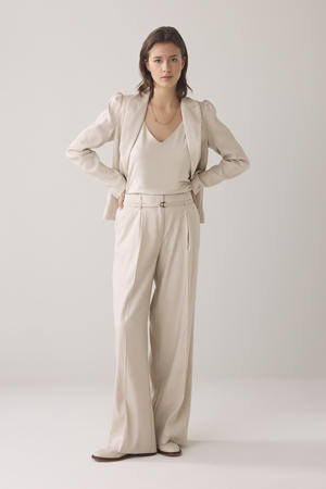 wide leg pantalon beige
