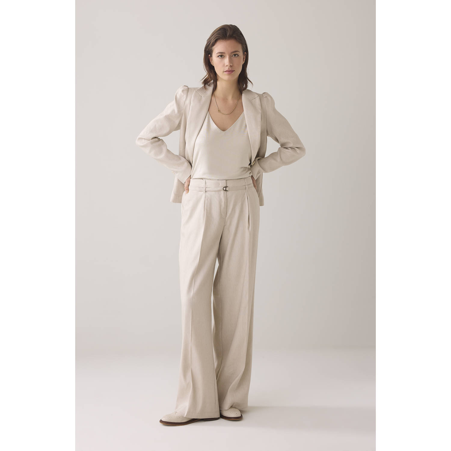 Summum wide leg pantalon beige