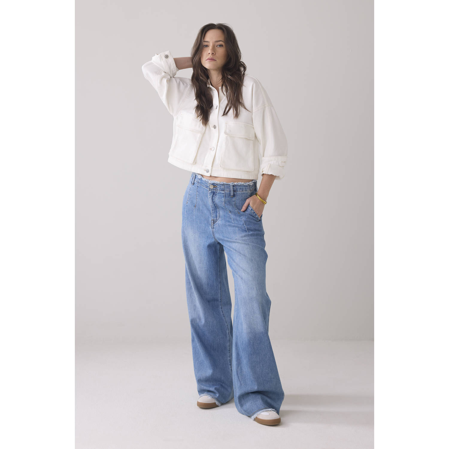 Summum Woman Flowy Wideleg Denim Jeans Blue Dames