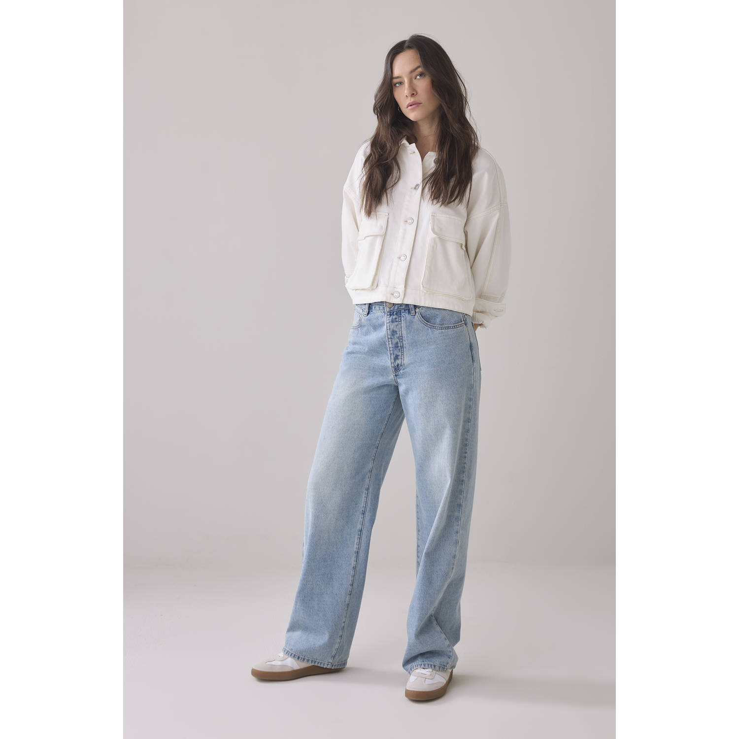 Summum Woman Vintage Cotton Twill Straight Fit Jeans Blue Dames