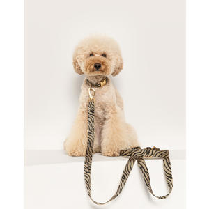hondenriem ZEBRA-LEASH-BEIGE/BLACK-S