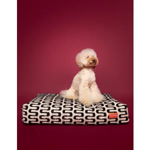 hondenkussen  RETRO-WAVE-BED-BEIGE/BLACK-XL