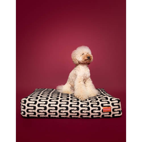 Dogguo hondenkussen RETRO-WAVE-BED-BEIGE/BLACK-M afbeelding