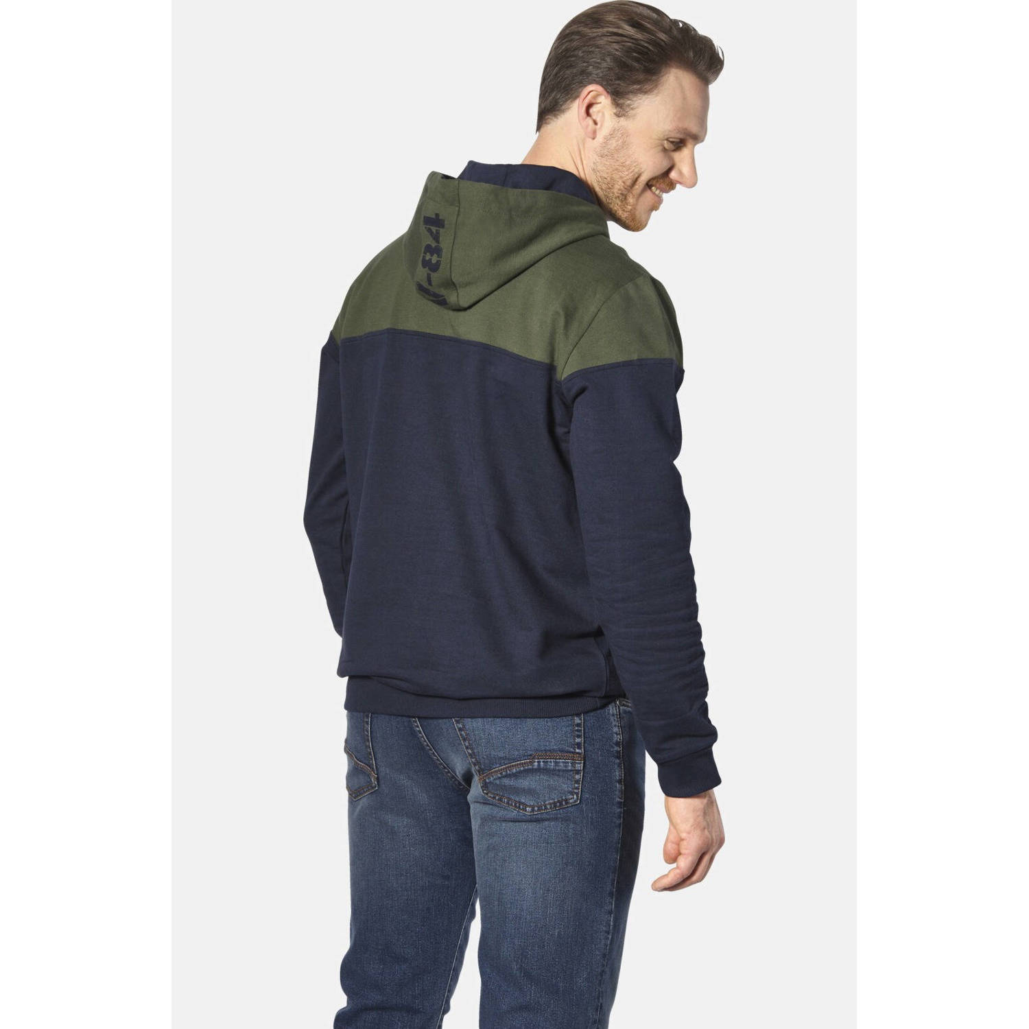 Jan Vanderstorm +FIT Collectie hoodie JERRES Plus Size donkerblauw