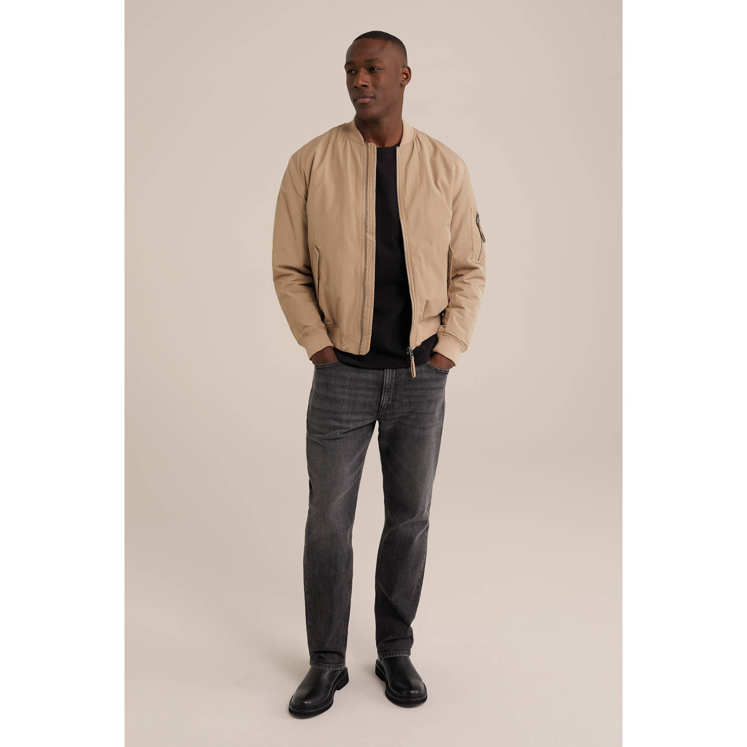 WE Fashion bomberjack beige wood