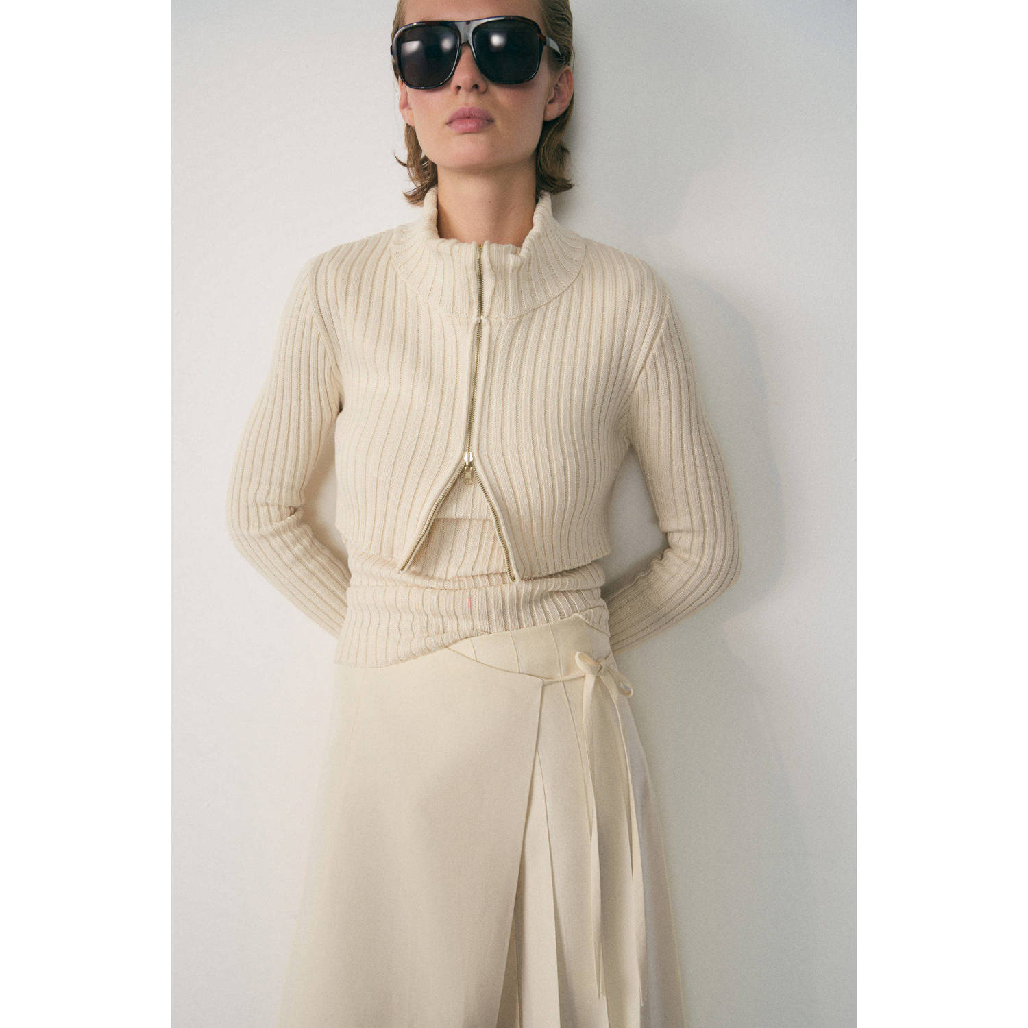 Mango gebreide trui beige