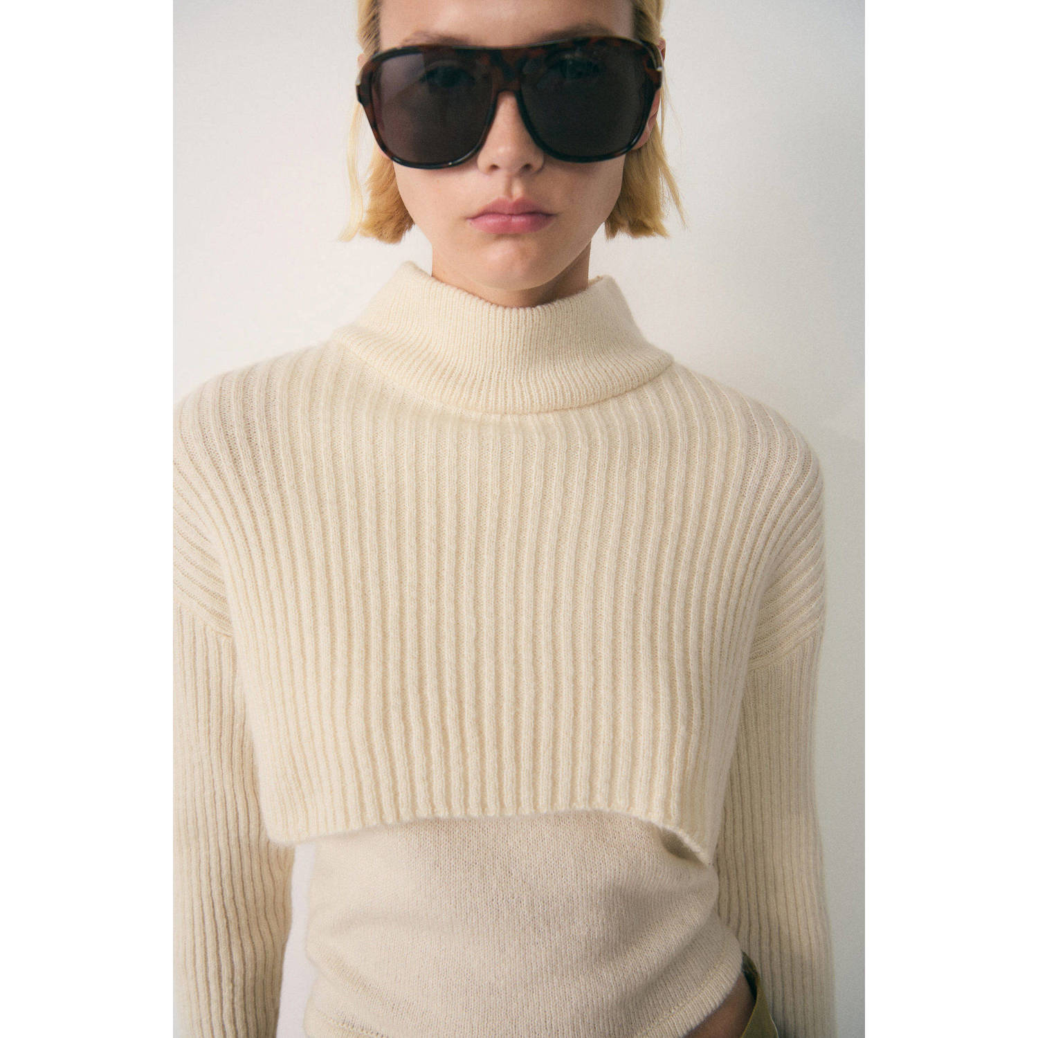 Mango gebreide trui beige